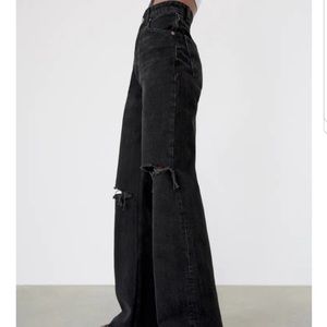 Zara black wide legs jeans.New ,but no tags .Size 4